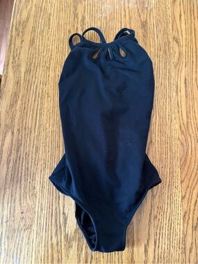 Black Girls' Dance Leotard Halter Style - Unbranded